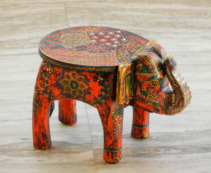 Wooden Handmade Ethnic Miniature Elephant Stool