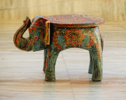 Wooden Handmade Ethnic Miniature Elephant Stool