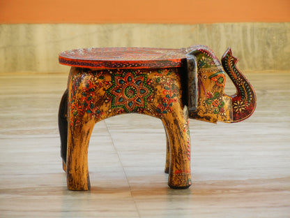 Wooden Handmade Ethnic Miniature Elephant Stool