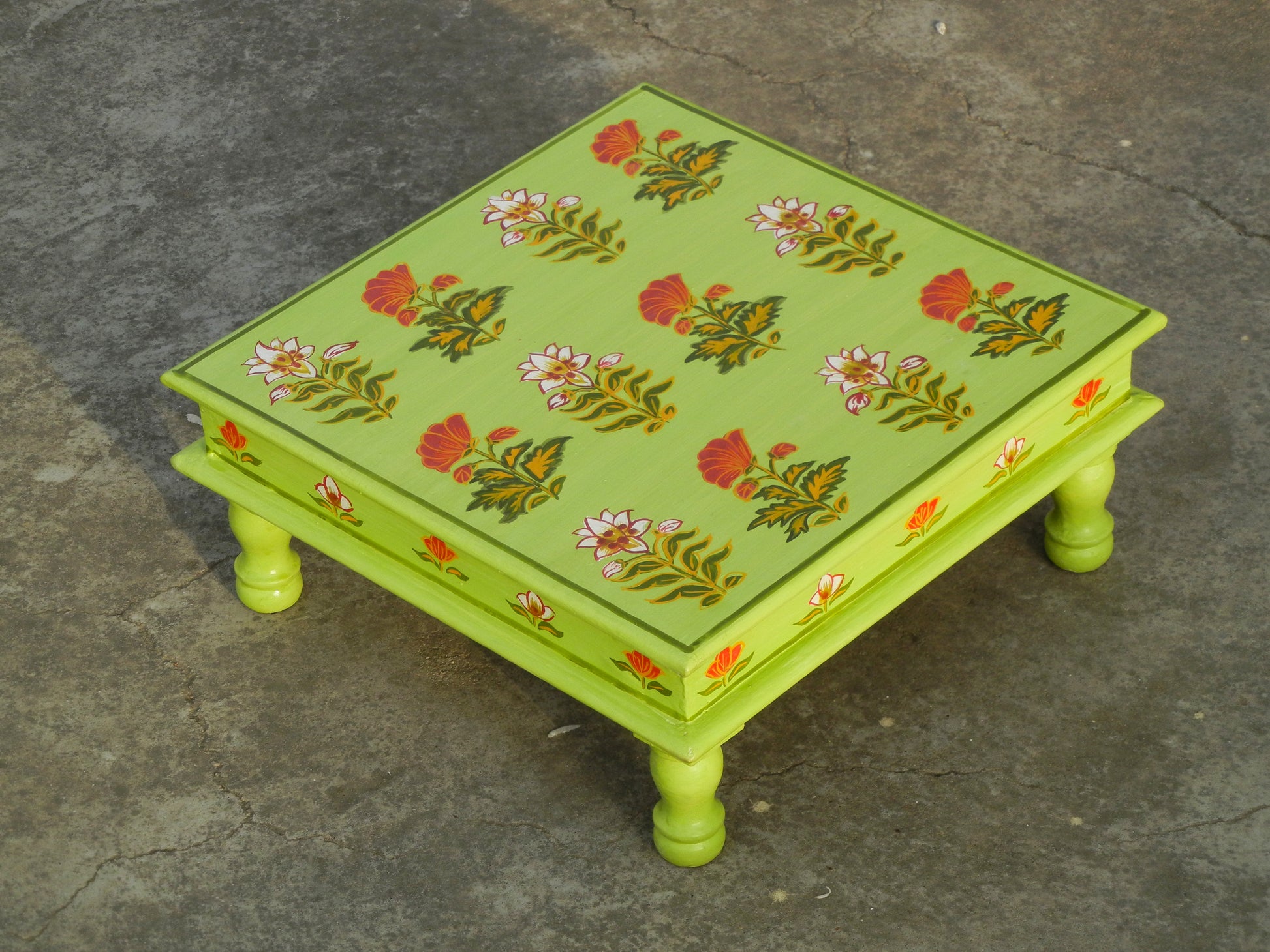 Wooden Painted Chowki Bajot