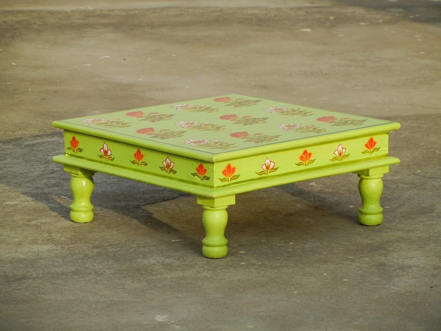 Wooden Painted Chowki Bajot