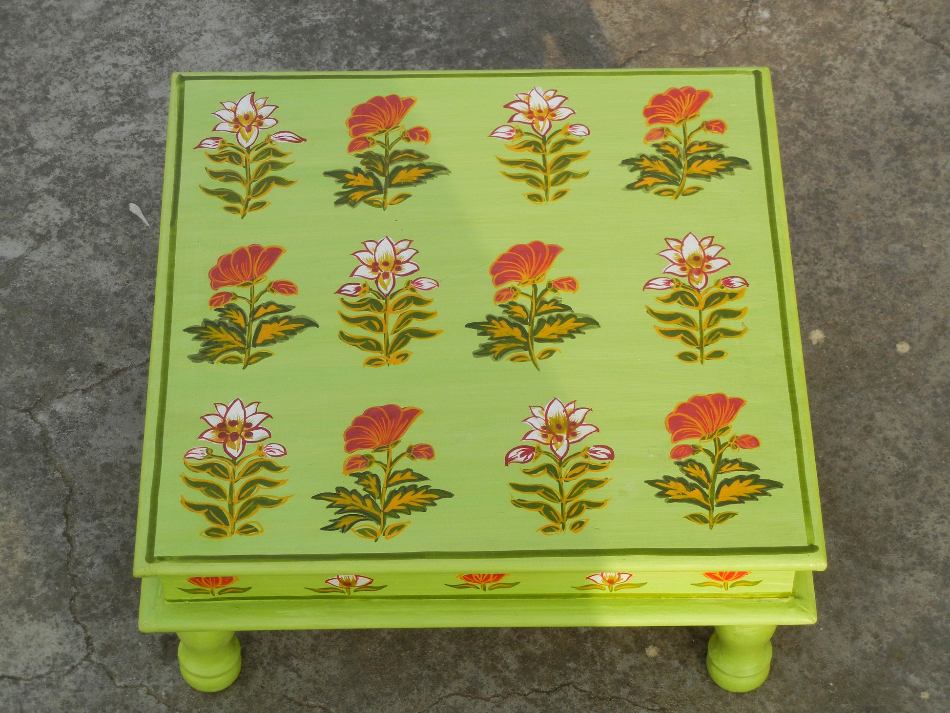 Wooden Painted Chowki Bajot