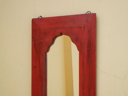 Wooden distress rustic finish mirror