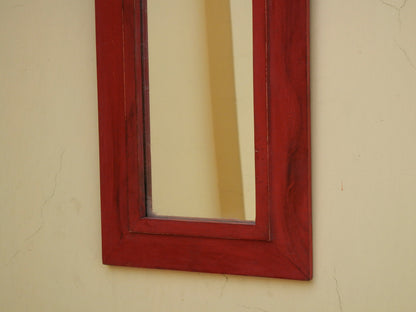 Wooden distress rustic finish mirror