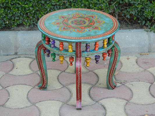 Wooden Round Table with Hangings