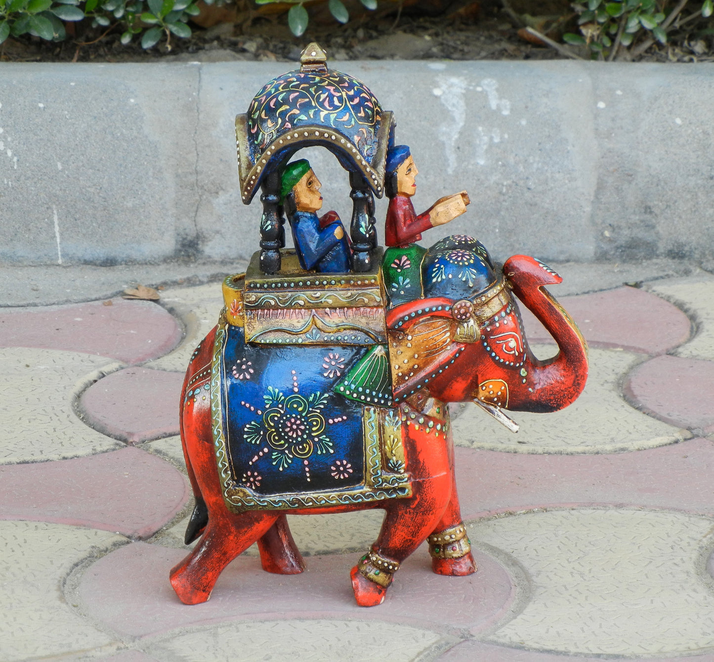 WOODEN AMBABARI ELEPHANT STATUE, FIGURINE