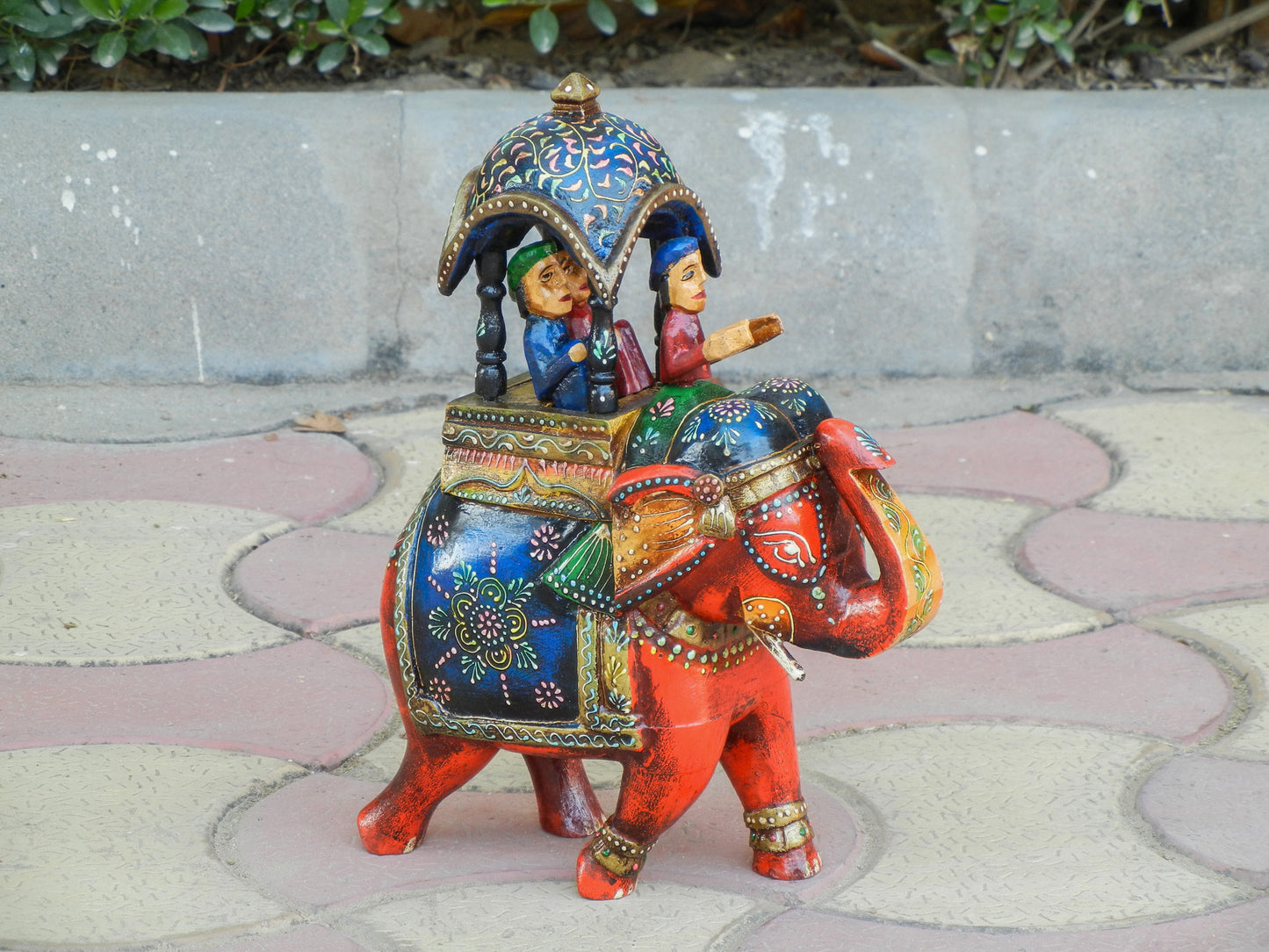 WOODEN AMBABARI ELEPHANT STATUE, FIGURINE