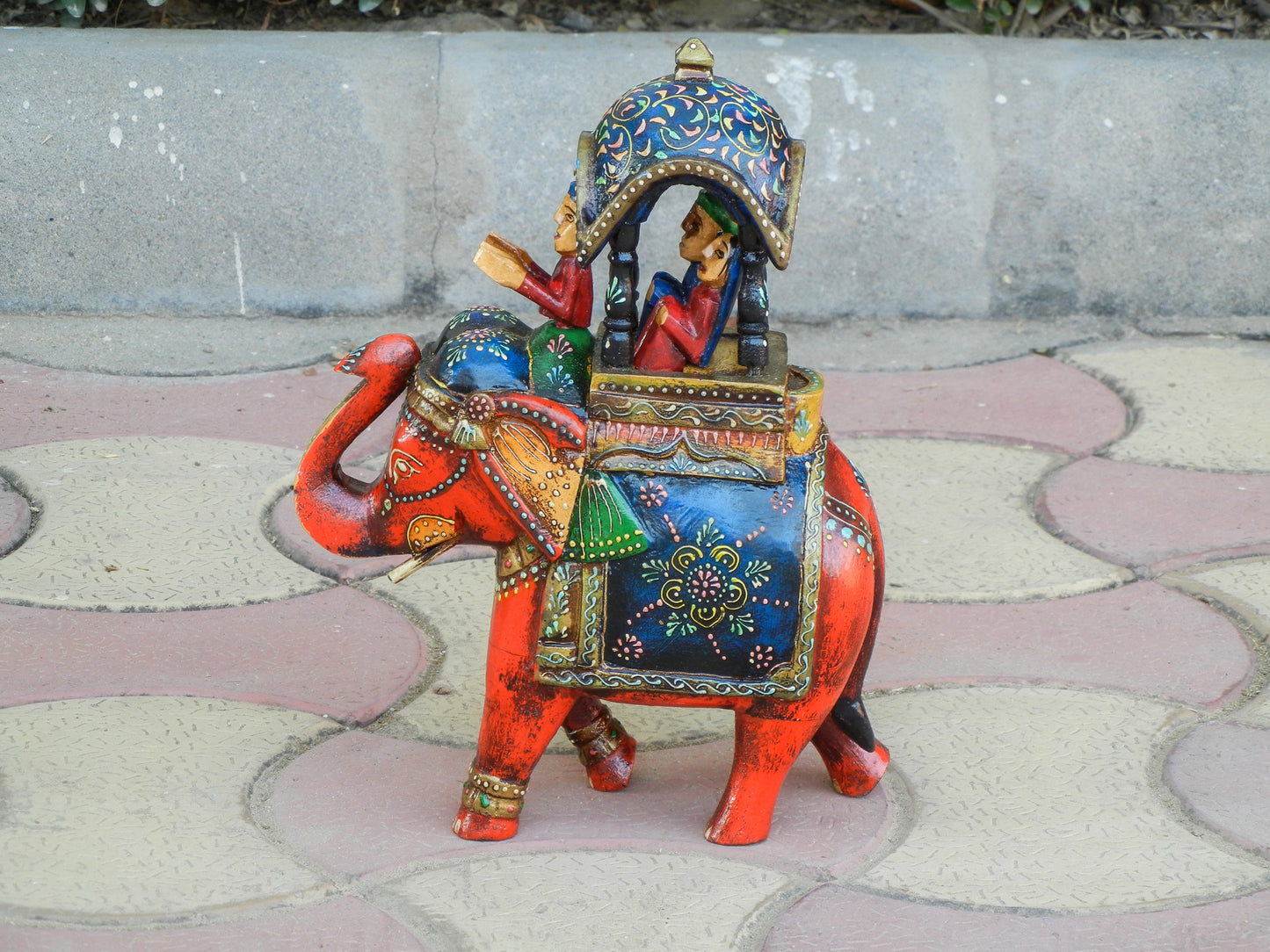 WOODEN AMBABARI ELEPHANT STATUE, FIGURINE