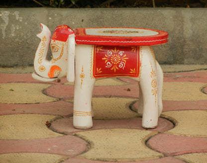 Wooden Handmade Ethnic Miniature Elephant Stool