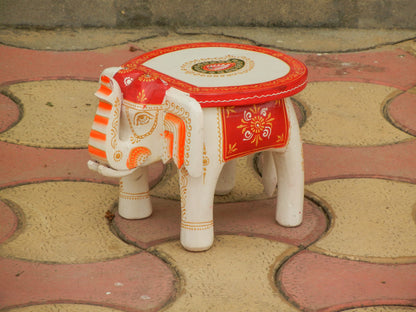 Wooden Handmade Ethnic Miniature Elephant Stool