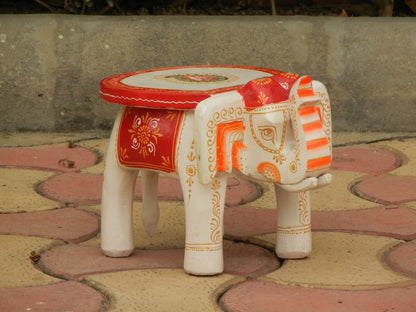 Wooden Handmade Ethnic Miniature Elephant Stool