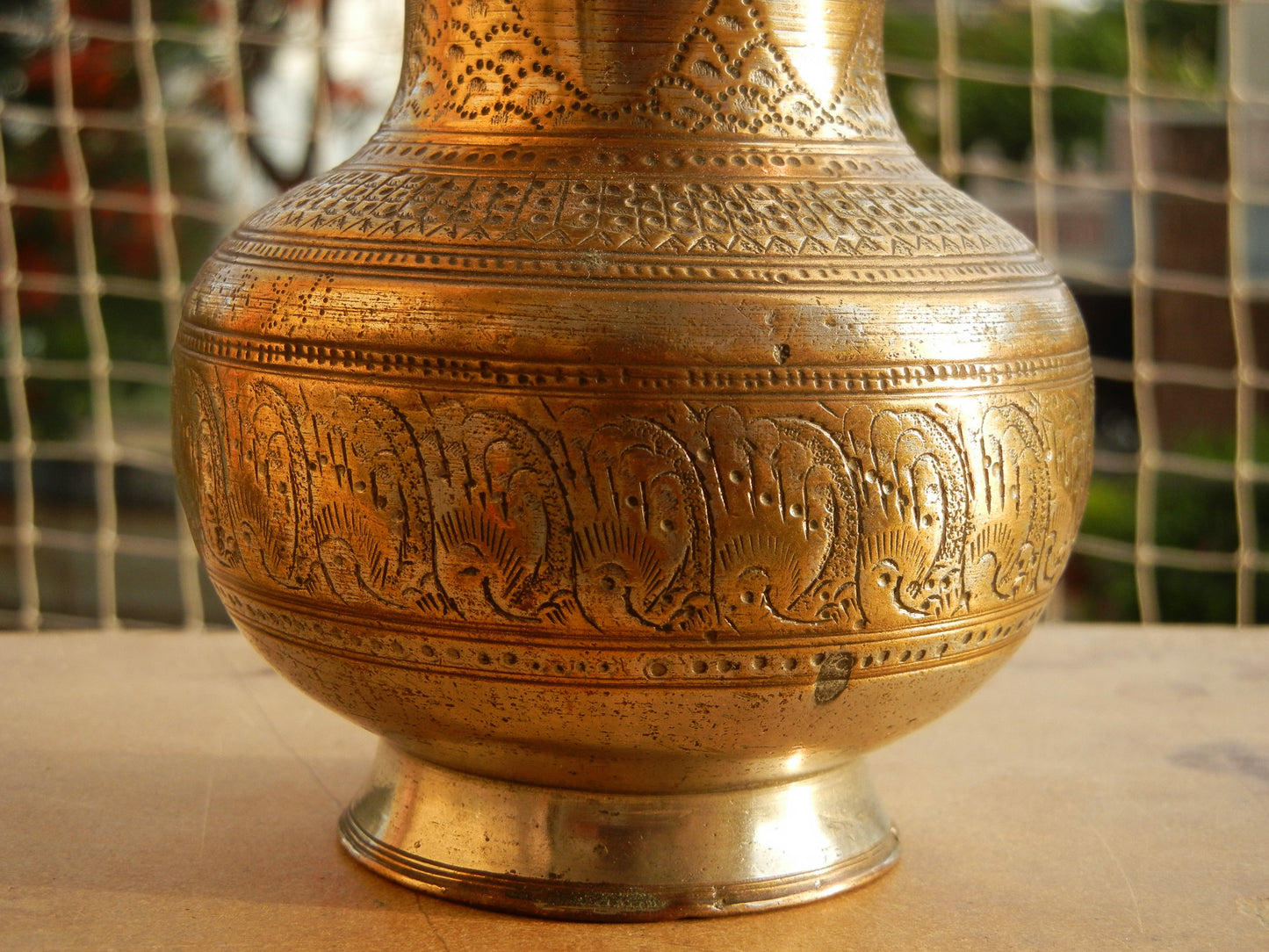 Vintage Water Drinking Pot, Lota, Hand Engraved