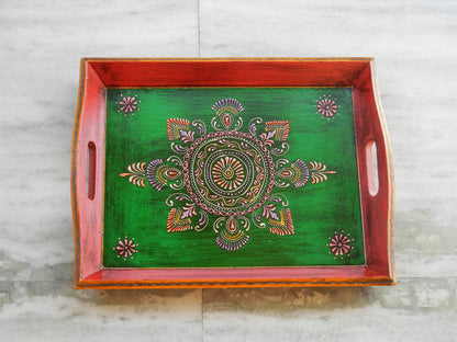 Wooden Hand-Painted Tray