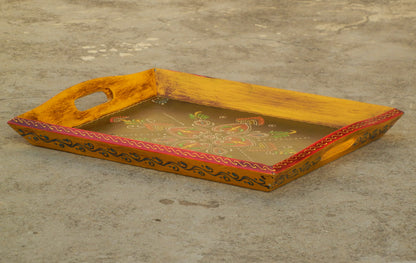 Wooden Hand-Painted Tray