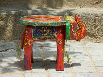 Wooden Handmade Ethnic Miniature Elephant Stool