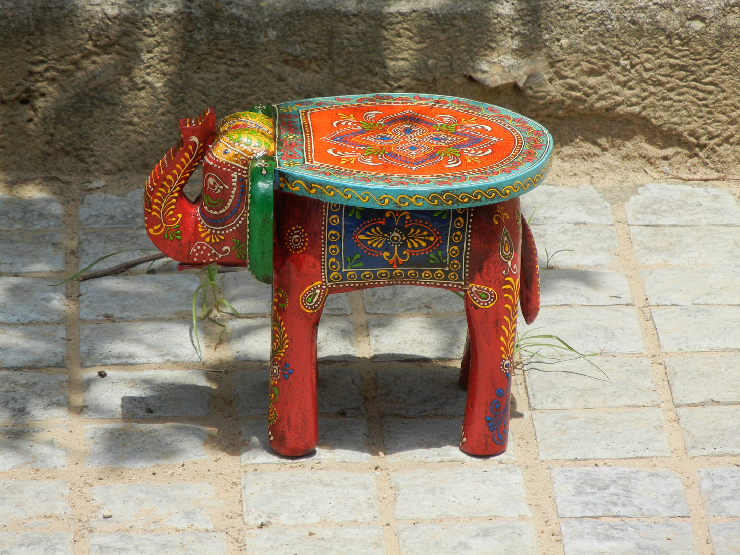 Wooden Handmade Ethnic Miniature Elephant Stool