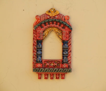 WOODEN PAINTED JHAROKHA, WALL DECOR