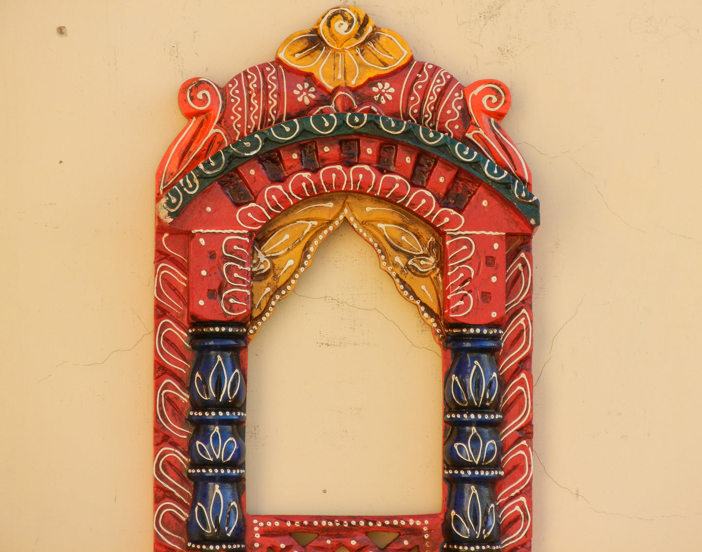 WOODEN PAINTED JHAROKHA, WALL DECOR