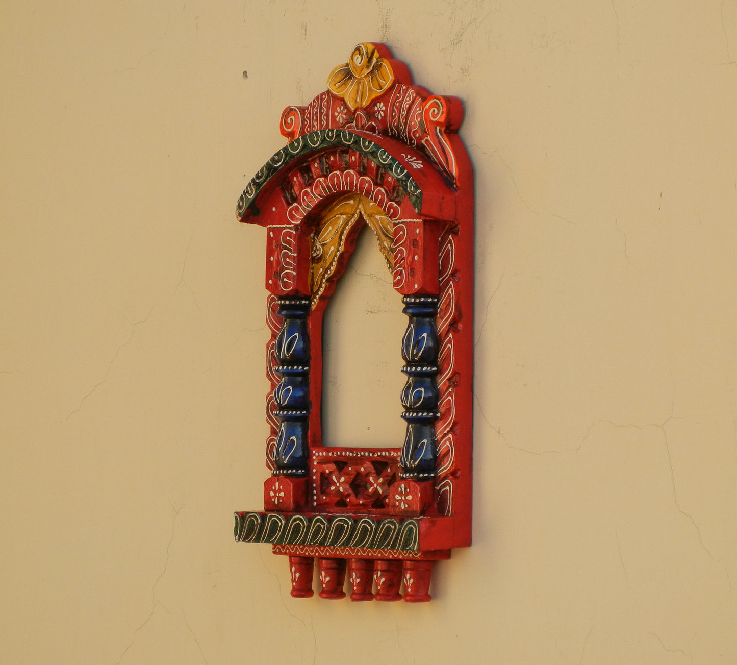 WOODEN PAINTED JHAROKHA, WALL DECOR