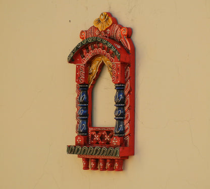 WOODEN PAINTED JHAROKHA, WALL DECOR