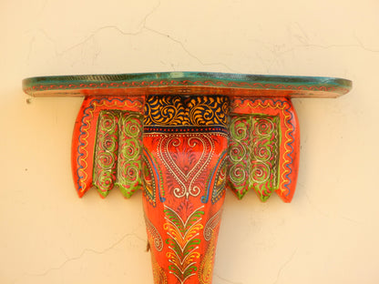 Wooden Ethnic Elephant Wall Bracket