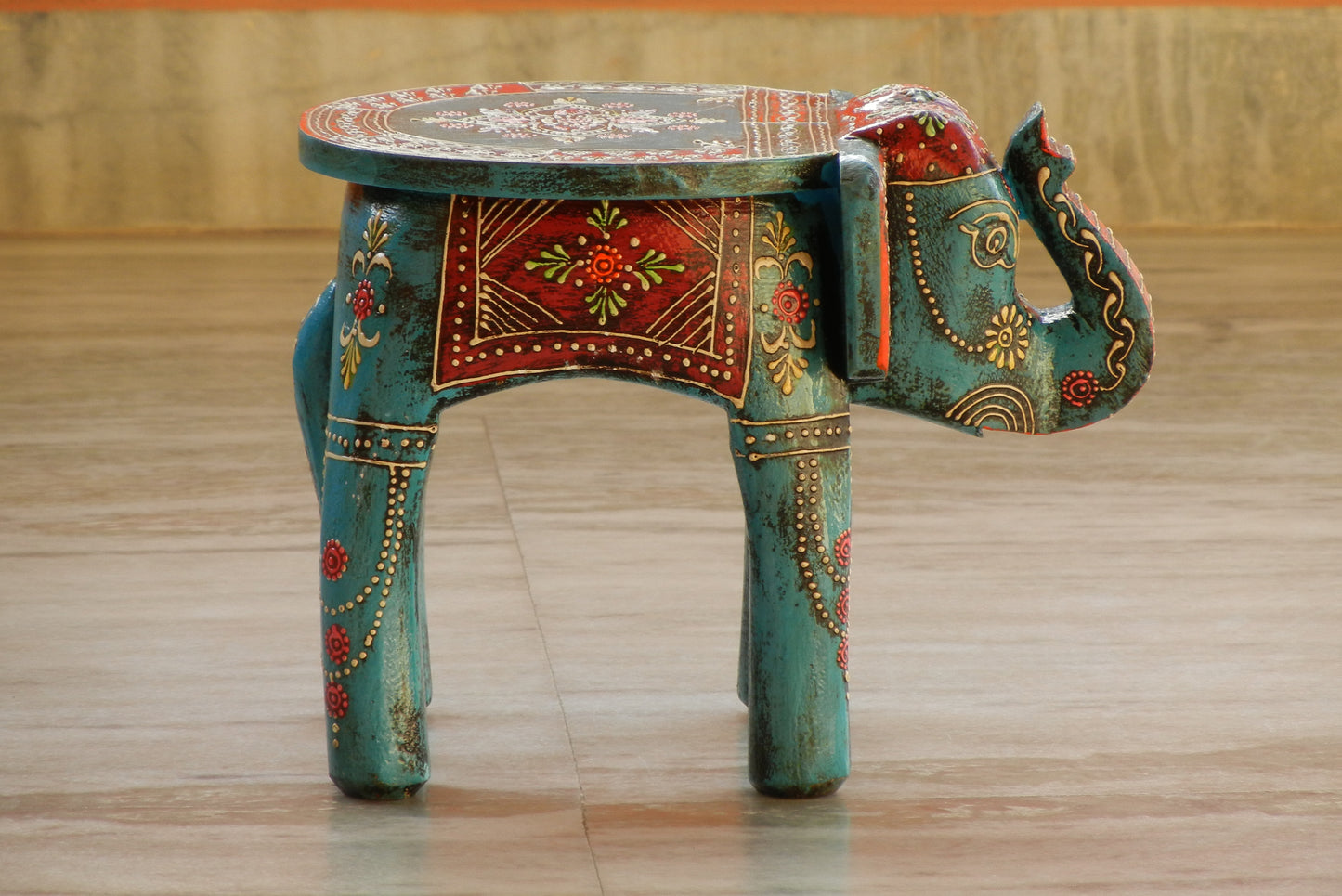 Wooden Handmade Ethnic Miniature Elephant Stool