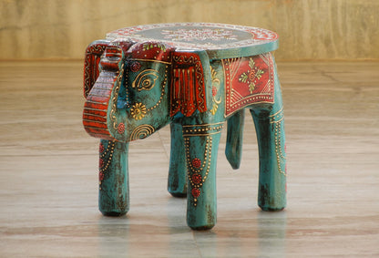 Wooden Handmade Ethnic Miniature Elephant Stool