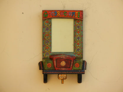 Wooden Painted Ethnic Truck Photo Frame Photo Stand