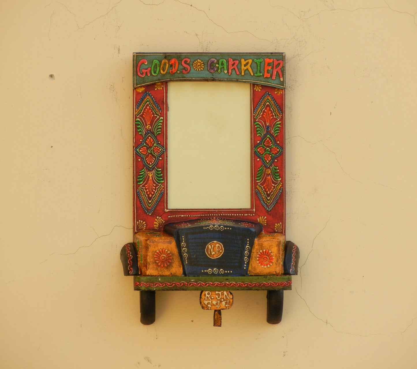 Wooden Painted Ethnic Truck Photo Frame Photo Stand