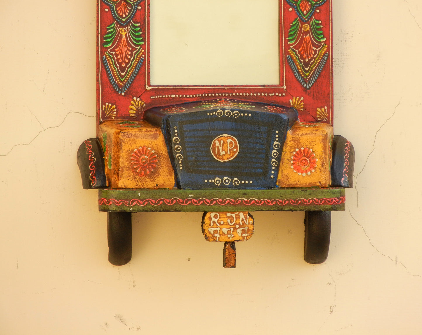 Wooden Painted Ethnic Truck Photo Frame Photo Stand