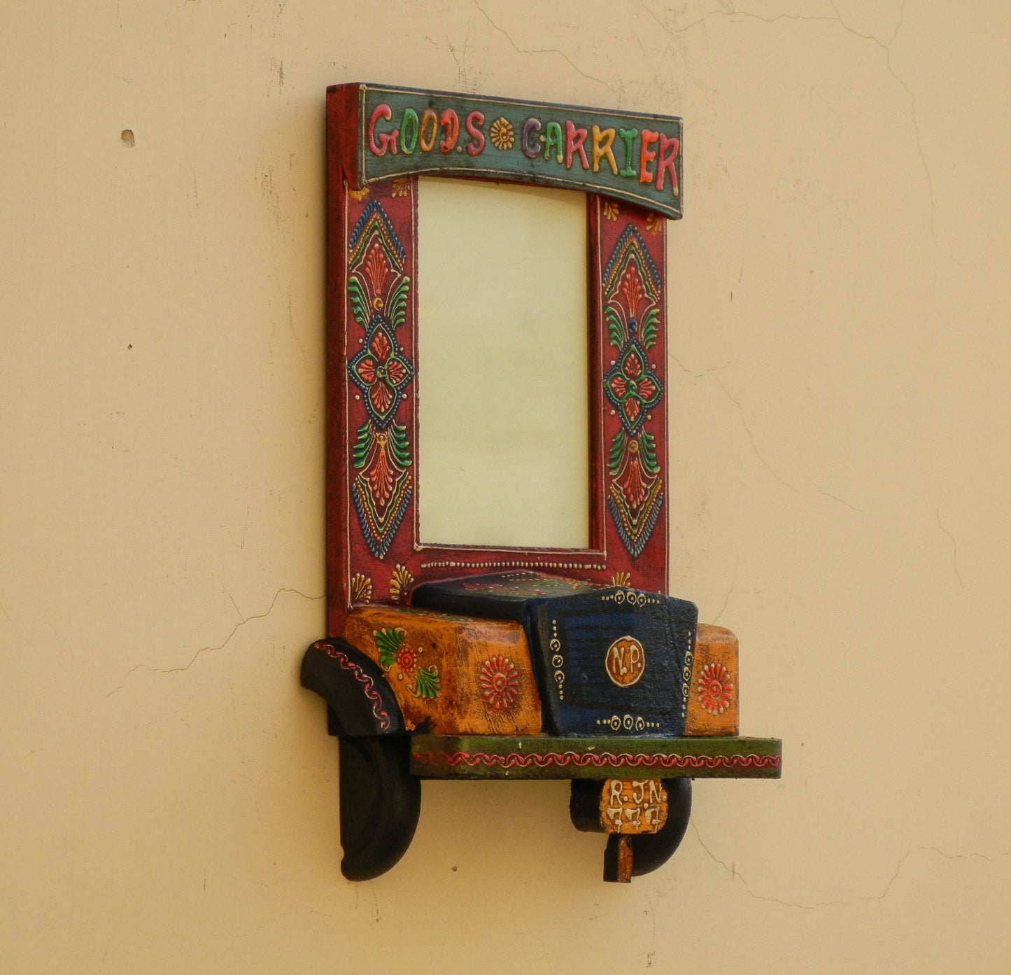 Wooden Painted Ethnic Truck Photo Frame Photo Stand