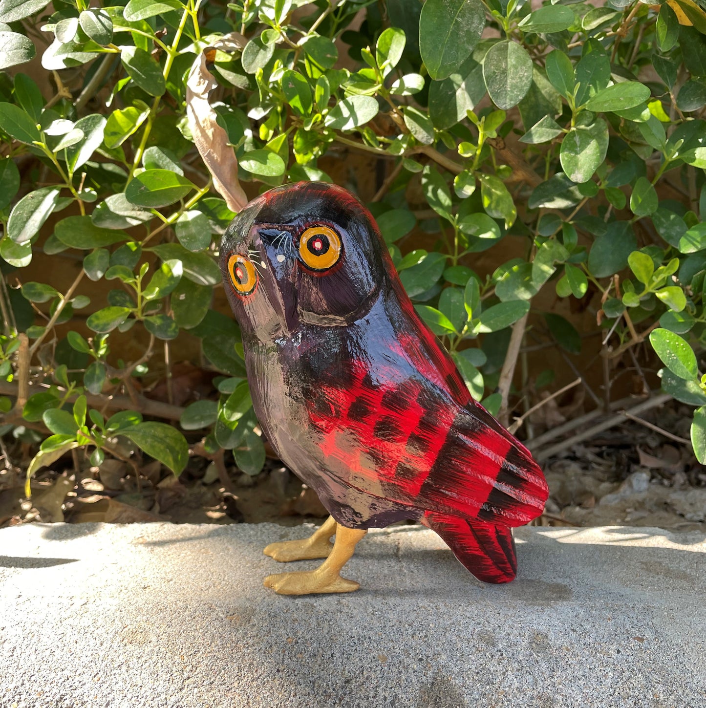 WOODEN OWL FIGURINE