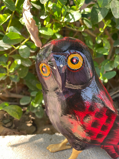 WOODEN OWL FIGURINE