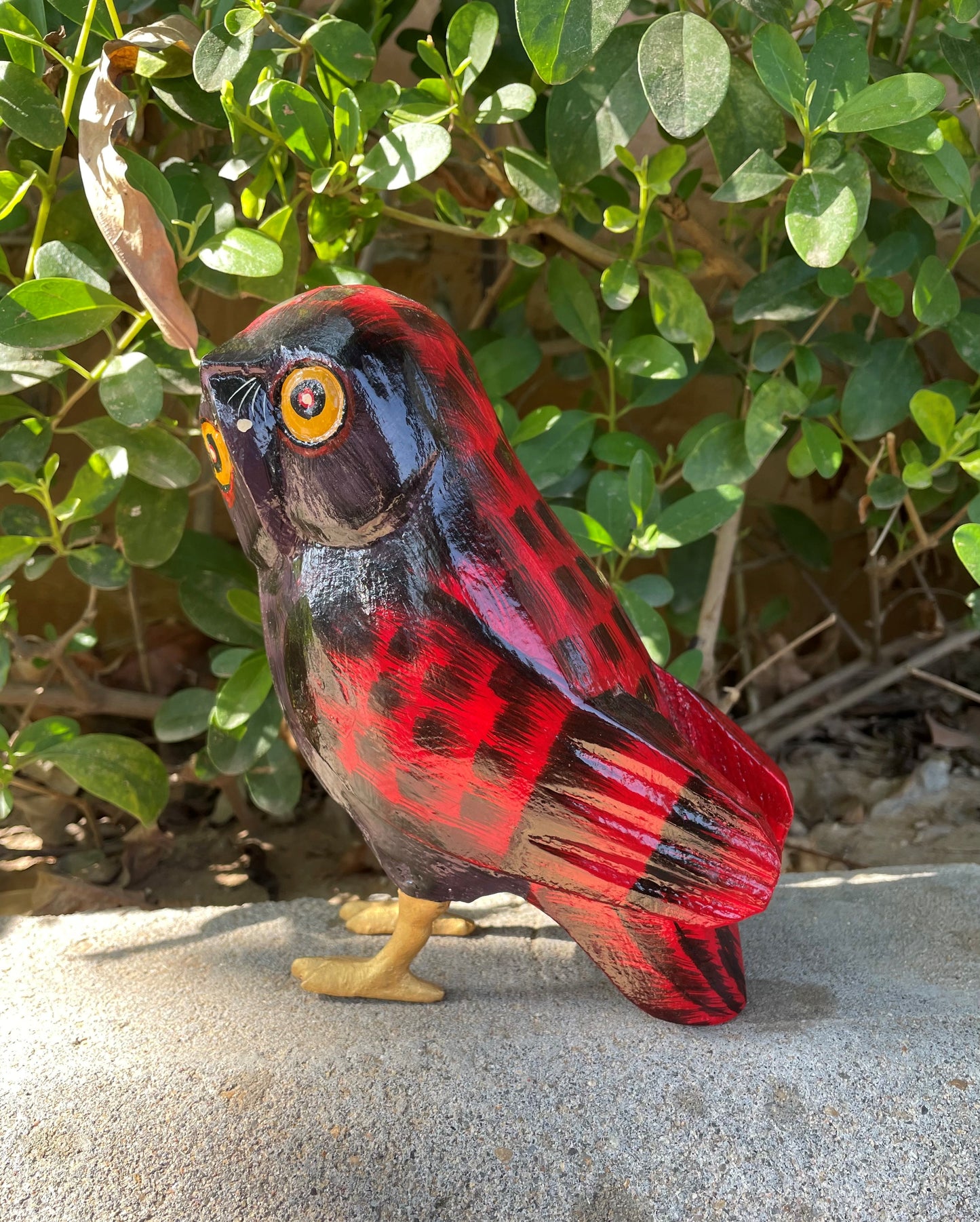 WOODEN OWL FIGURINE