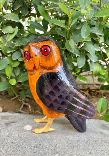 WOODEN OWL FIGURINE