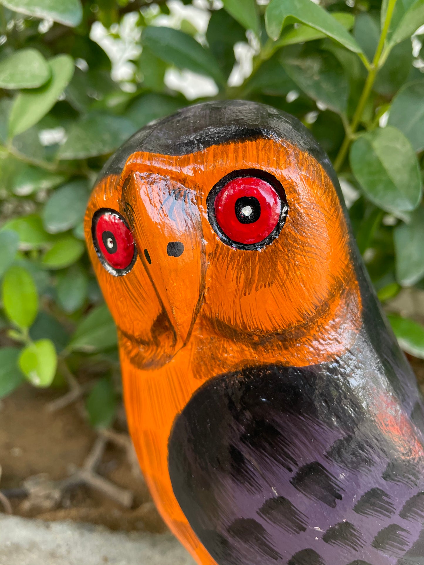 WOODEN OWL FIGURINE