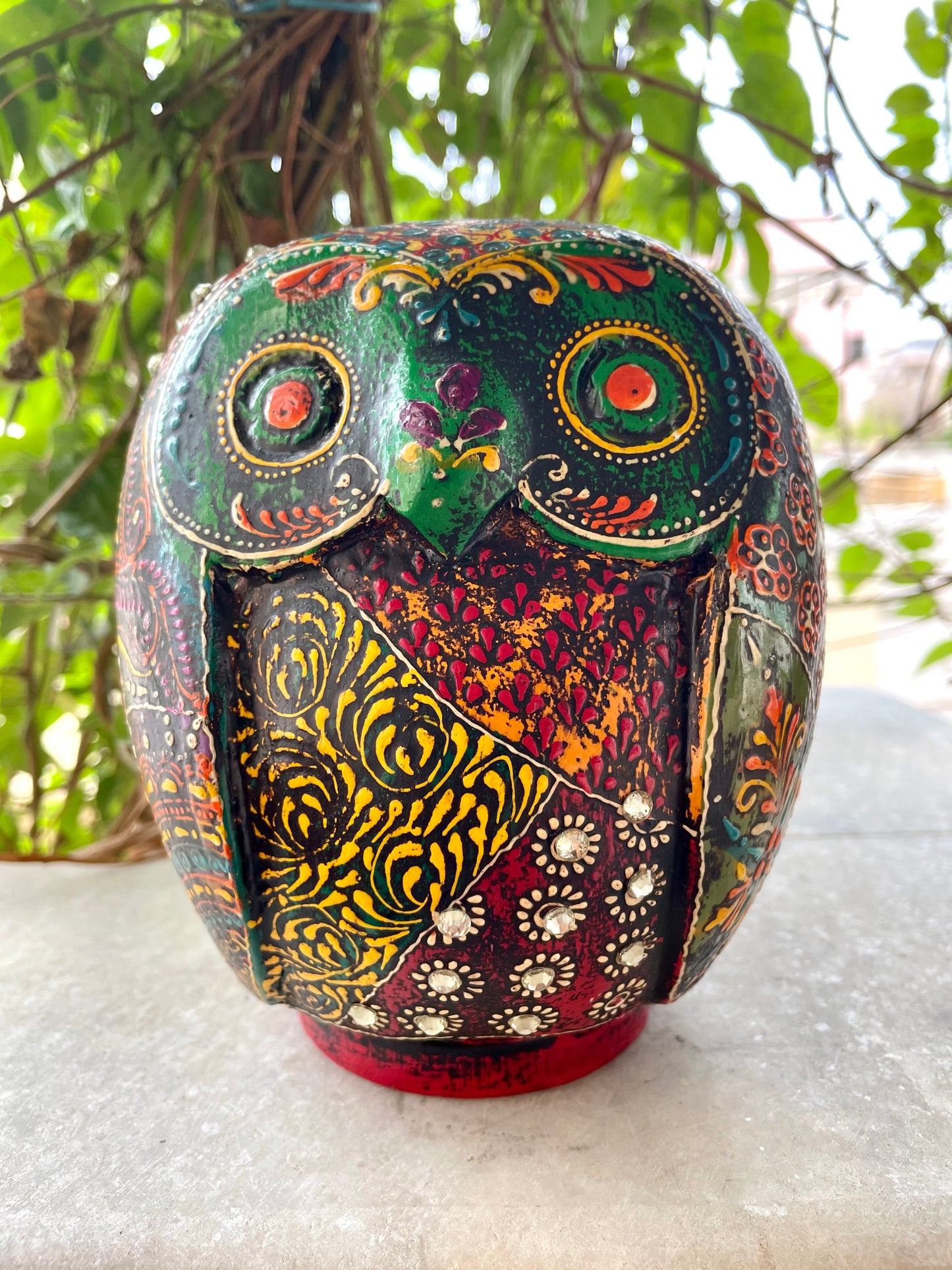 WOODEN OWL MONEY BANK