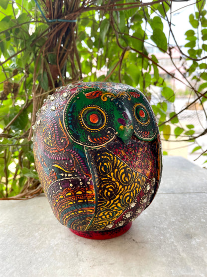 WOODEN OWL MONEY BANK