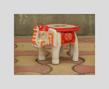 Wooden Handmade Ethnic Miniature Elephant Stool