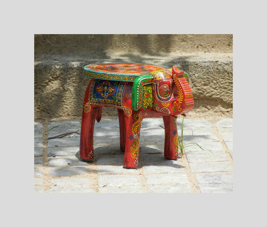 Wooden Handmade Ethnic Miniature Elephant Stool