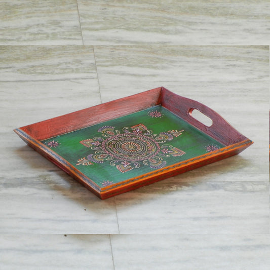 Wooden Hand-Painted Tray