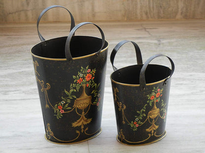 contemporary metal painted vase basket