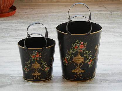 contemporary metal painted vase basket