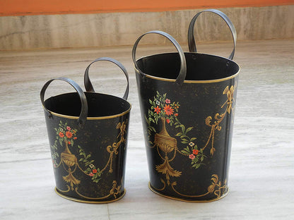 contemporary metal painted vase basket