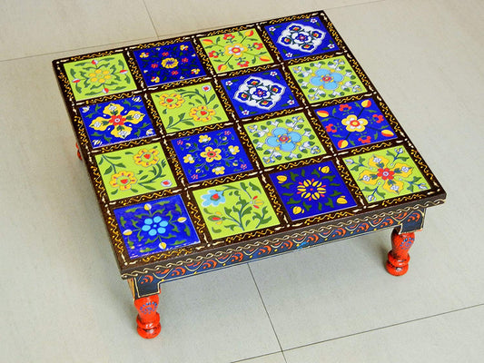 Wooden and Ceramic Tile Chowki/ Bajot