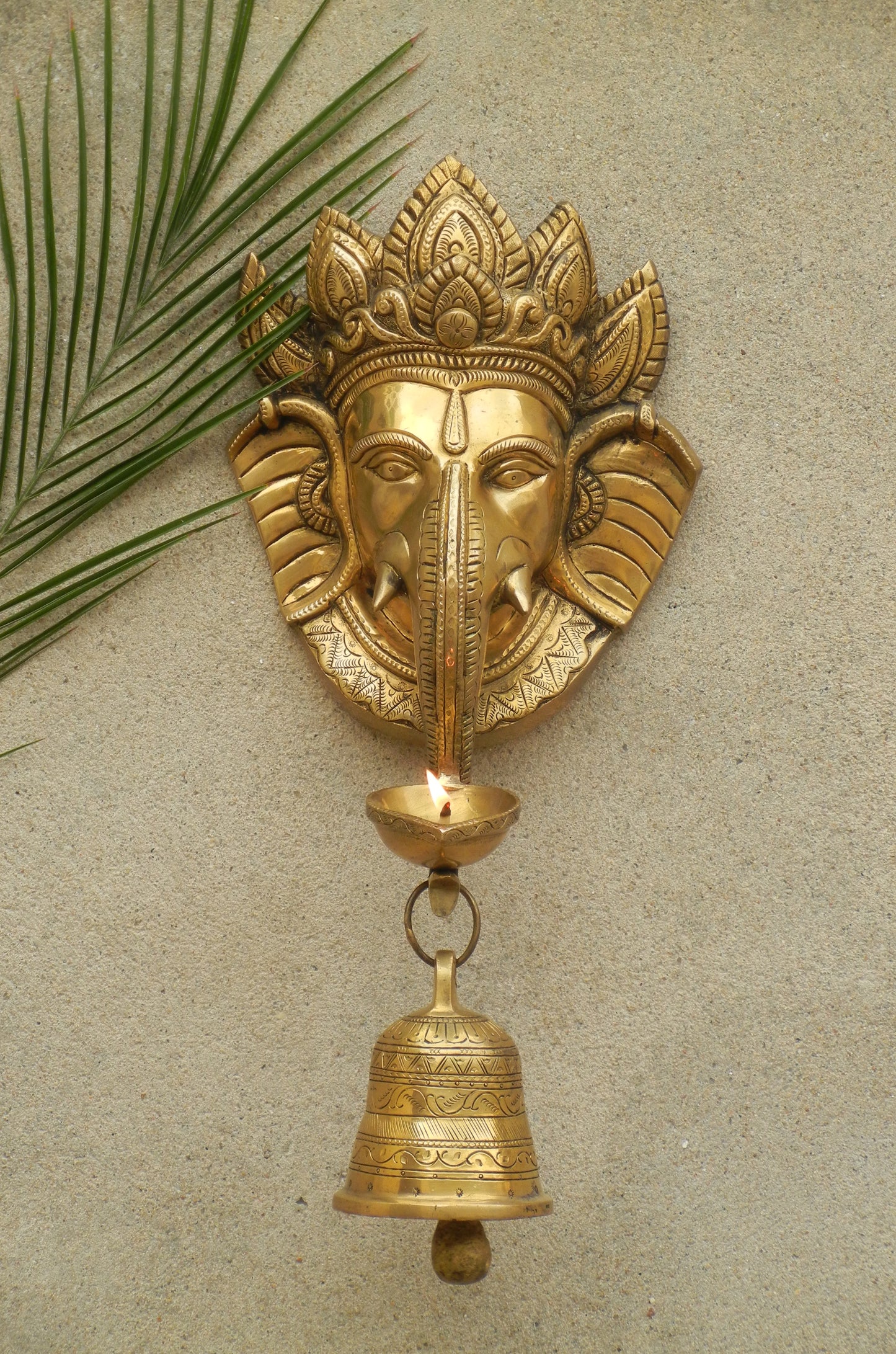 Brass Ganesha Lamp Wall Hanging