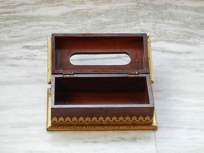 Wooden & Brass Handmade Ethnic Tissue Box