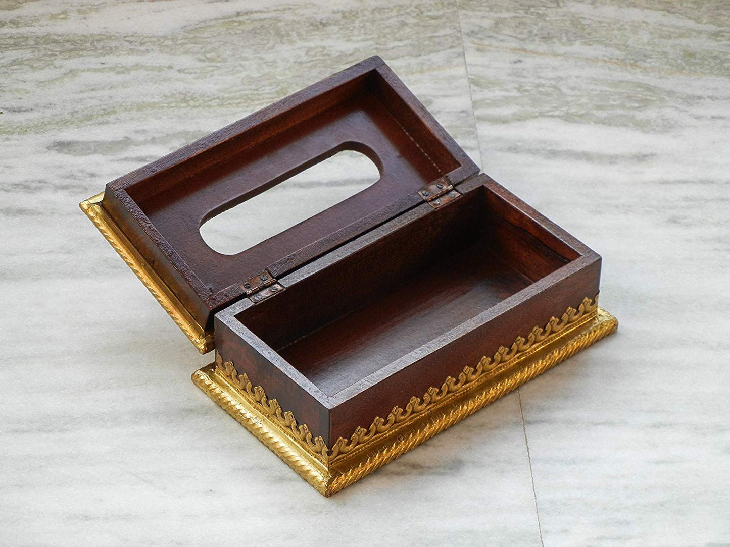 Wooden & Brass Handmade Ethnic Tissue Box